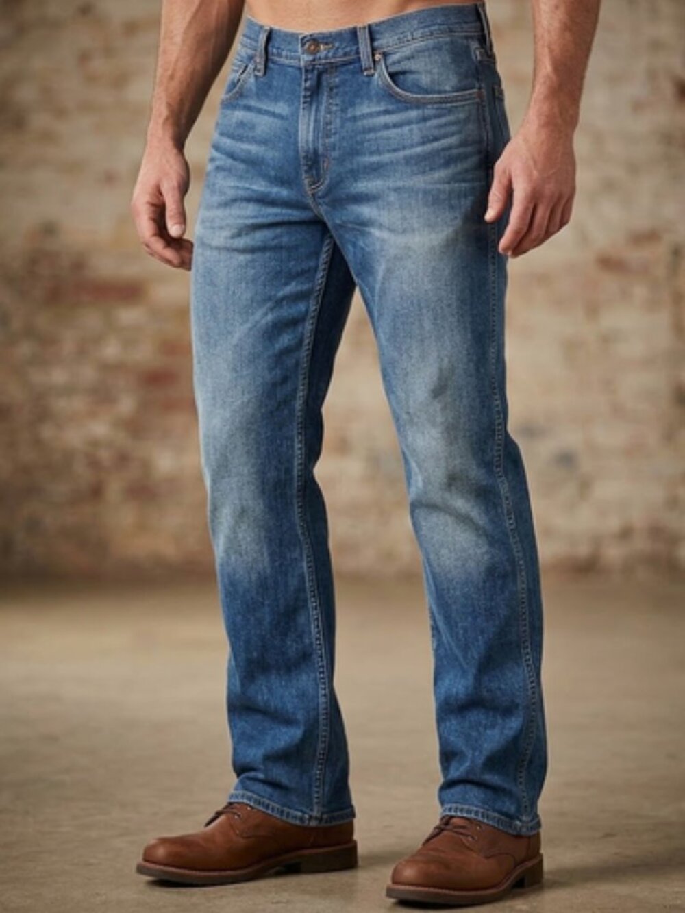 Wrangler Men's Relaxed Boot Jeans Medium Wash Mid-Rise Whiskers Some Fade, 30x30